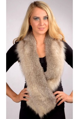 Grey fox fur scarf 